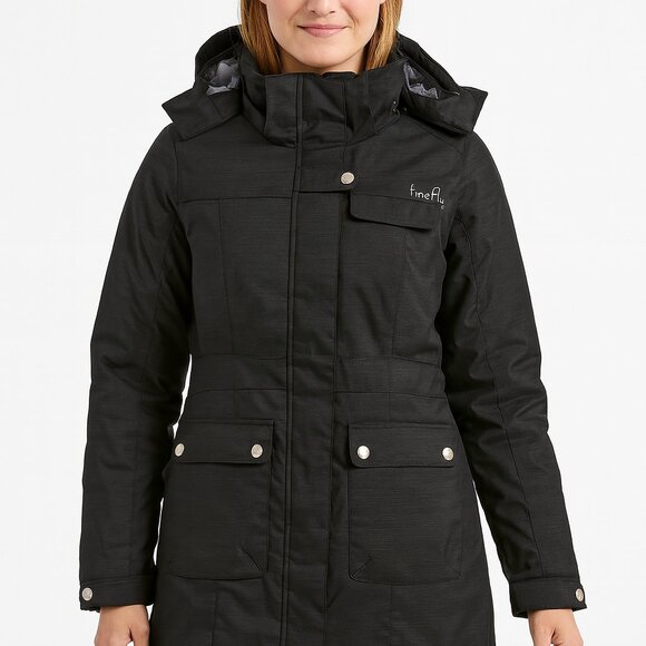 🧥 NWT Womens Black FIREFLY Long Winter Parka Jacket, Ski Insulated Coat Sz. (M) - Picture 1 of 13